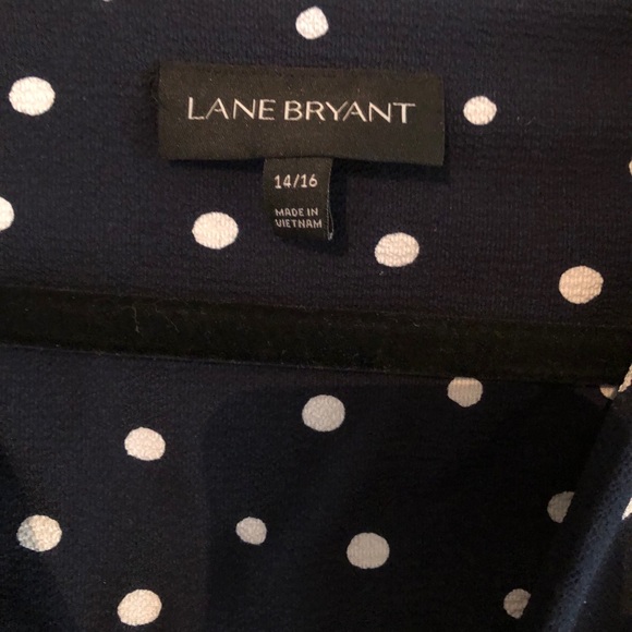 SOLD [Lane Bryant] Navy Blue Polka Dot Swing Dress - Picture 7 of 11